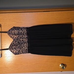 Black and leopard dress